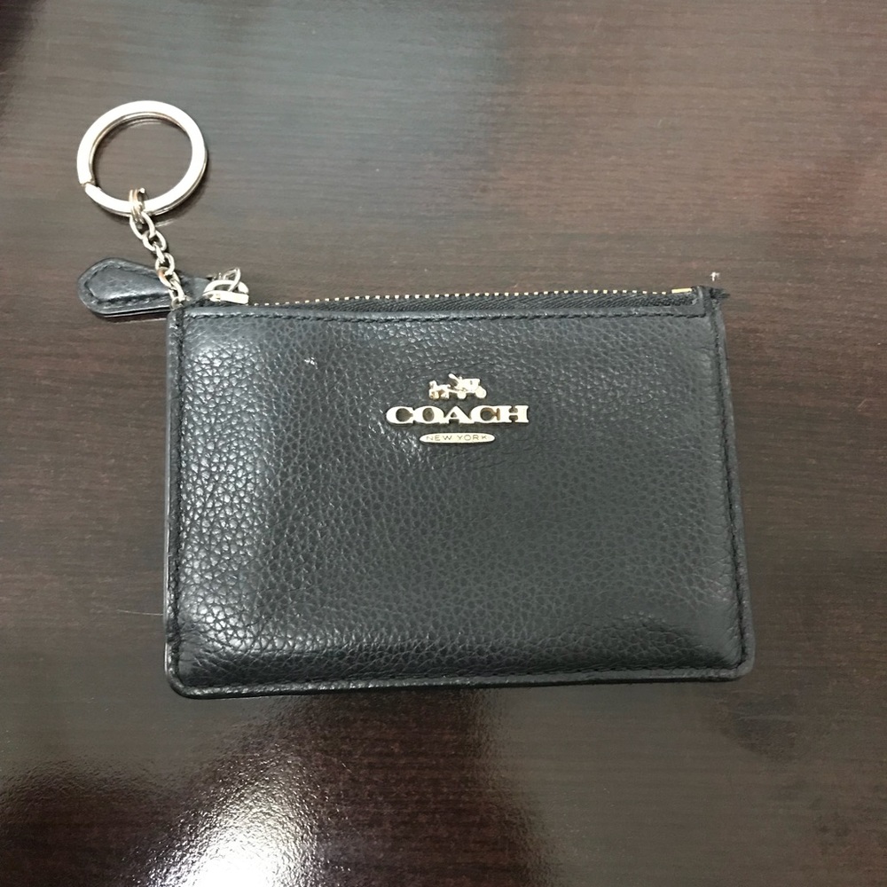 Black coach wallet keychain
